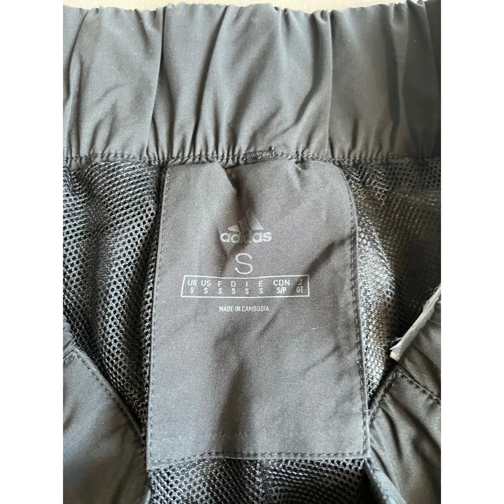 Adidas Mens Black Mesh Lined Wind Pants Elastic Waist Trousers Small